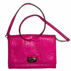 kate spade Hot Pink Crocodile Embossed Crossbody